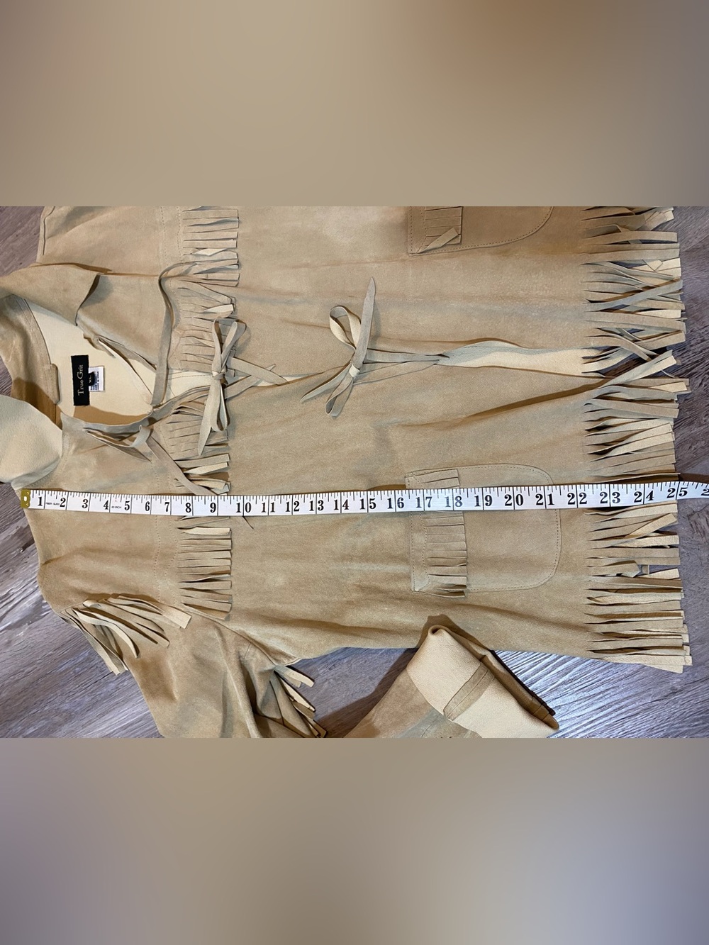 True Grit Fringe Leather Western Native Jacket Leather Tie Closure Women's XL - Picture 14 of 16